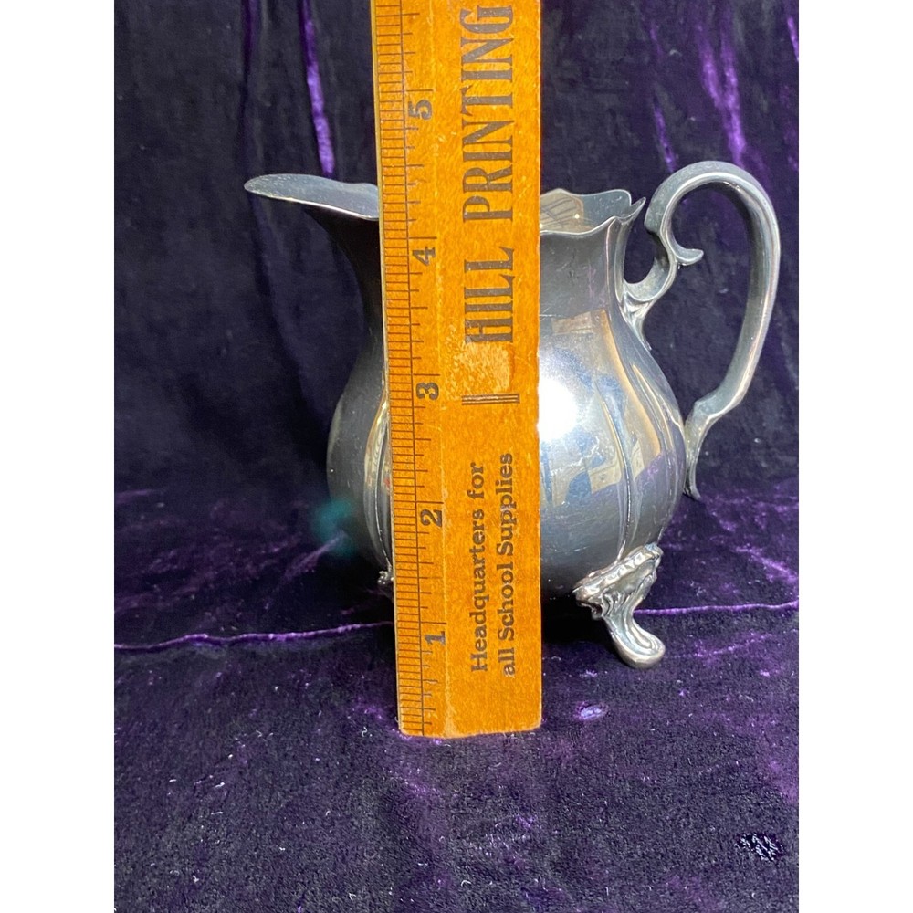 Vintage Pitgrira Silver Plated Footed Creamer