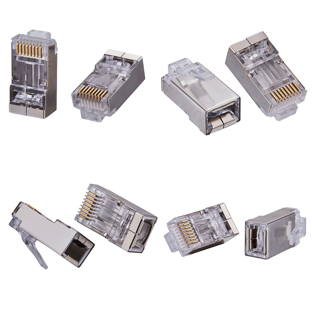 Cat5e RJ45 Shielded EZ Modular Plug Connector WITH Crimp Tool End Pass Through