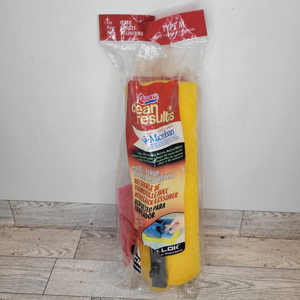 Quickie Type M Refill Microban Roller Scrub Sponge Mop #058BCRMB New