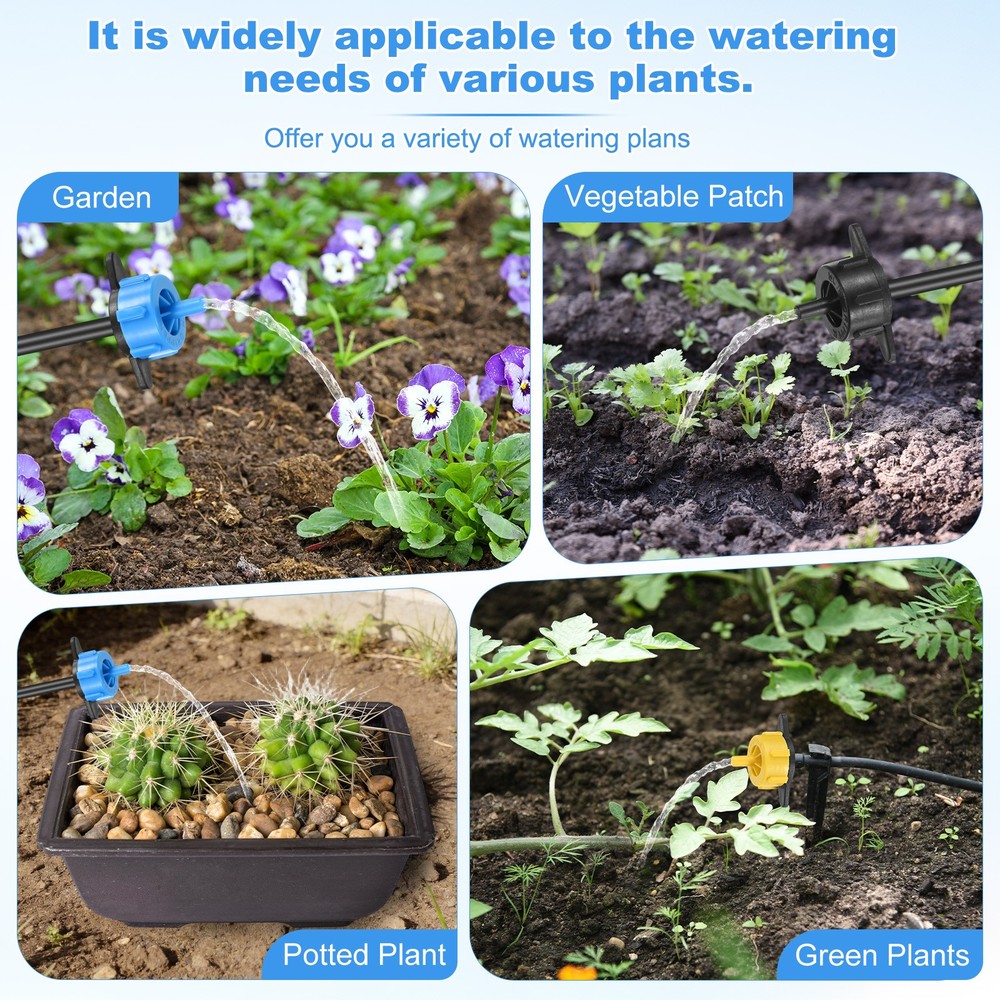 25-Pack Drip Irrigation Emitters, 2 GPH Plastic Irrigation Drippers [Blue]