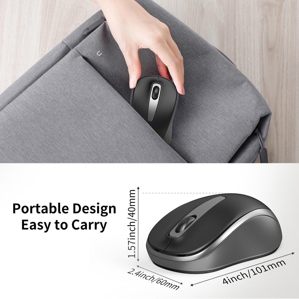 ACOZYKITTEN Wireless Mouse for Portable Computer, 2.4G Noiseless Mouse with U...