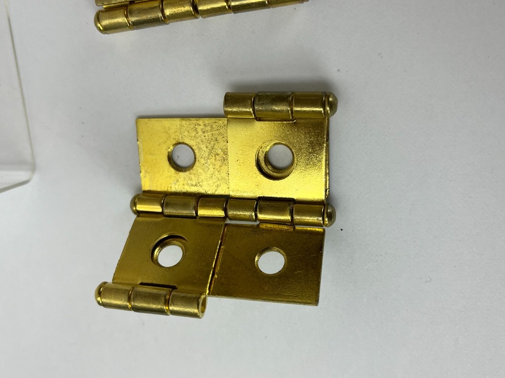 Set 4 Brass Cabinet window Shutter Hinge 2 x 2" Some screws Salvage Hardware
