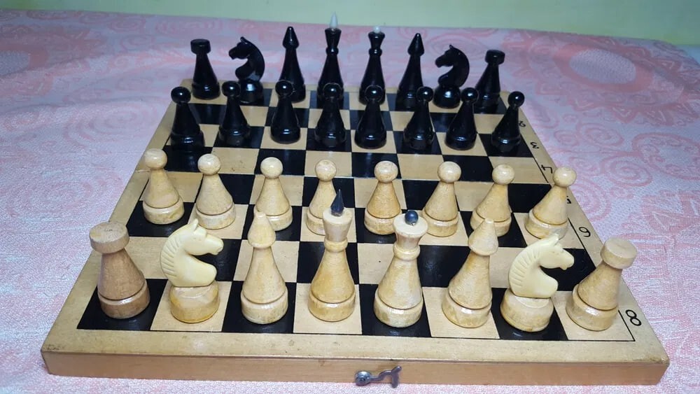 OLD Wooden Chess Set Soviet USSR