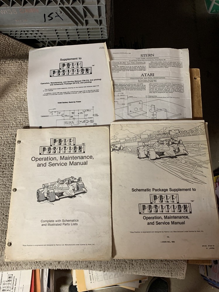 Missing cover 3rd  printing POLE POSITION SET ATARI     arcade game manual