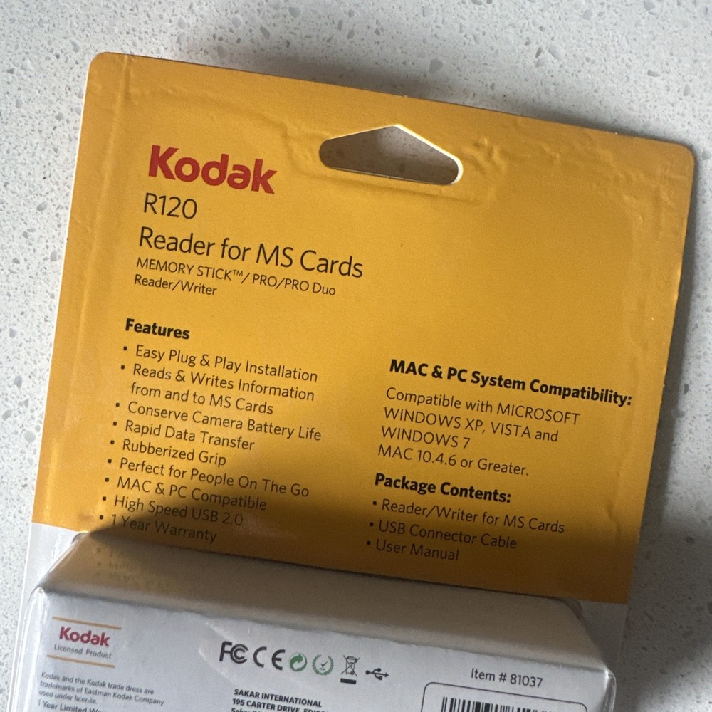 Kodak R120 Reader for MS Cards Memory Stick Reader / Writer High SpeedUSB