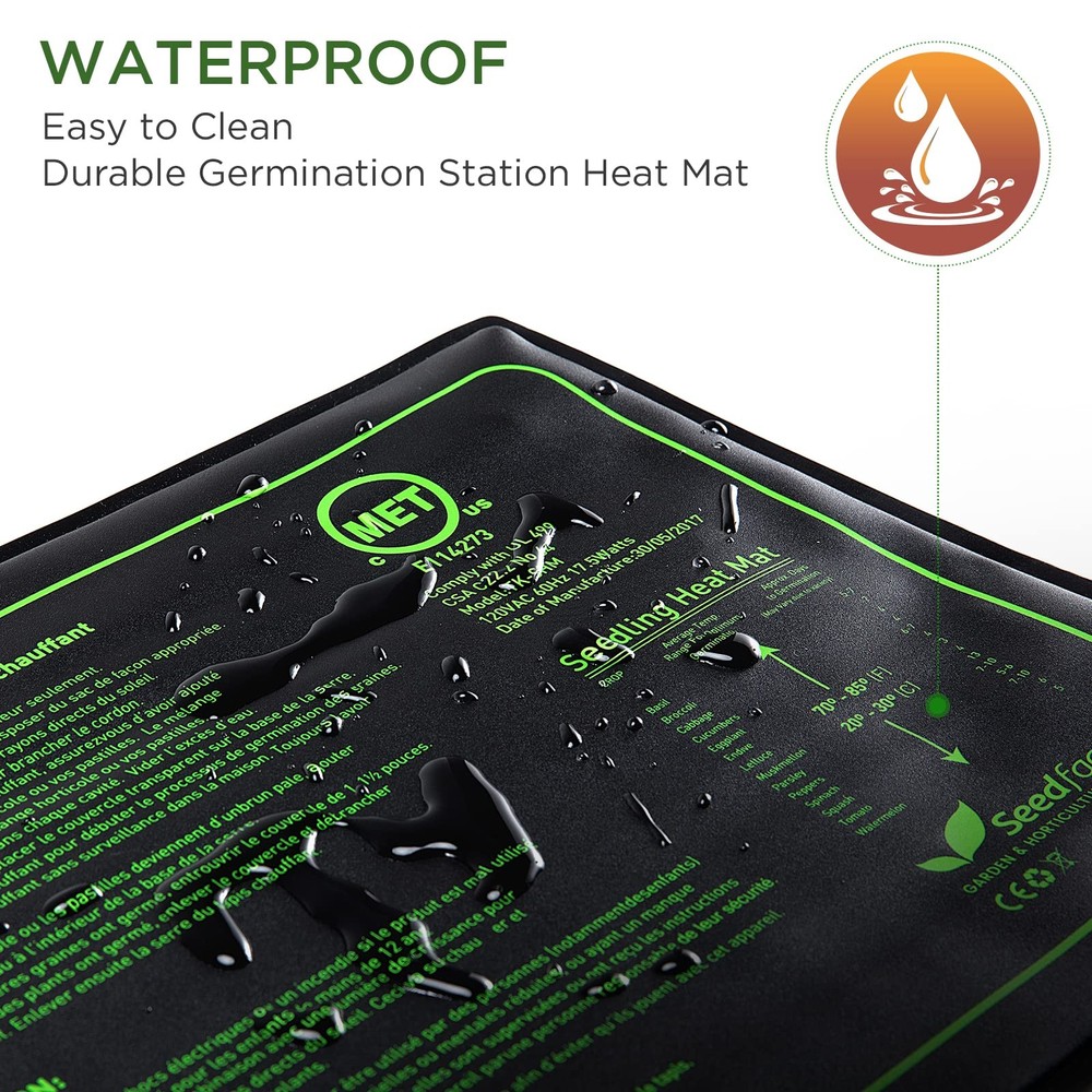SEEDLING HEAT MAT Adjustable Temperature Waterproof 2 Pack SEEDFACTOR