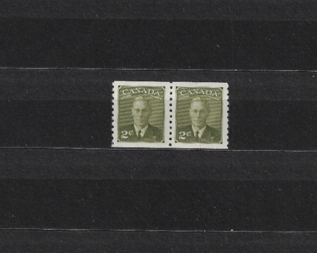 Canada COIL    PAIR     SC# 309  MNH