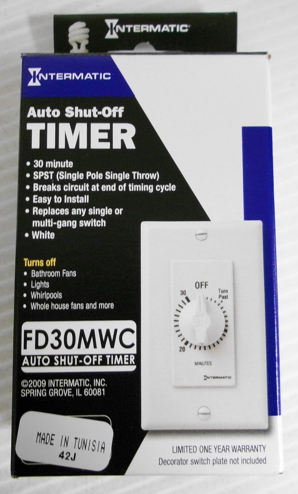 Intermatic FD30MWC Auto Shut-Off 30 Minute Single Pole Single Throw
