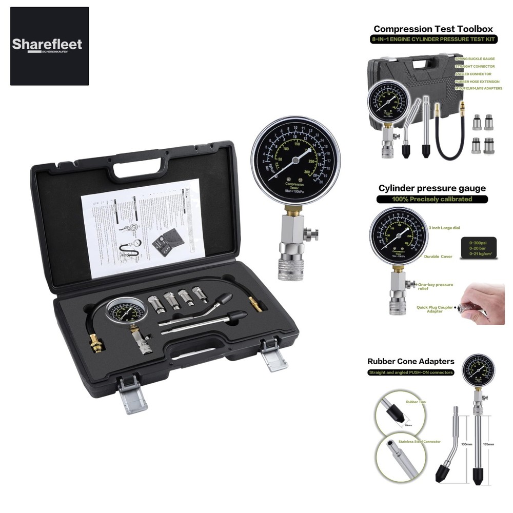 Compression Tester Compression Tester Petrol Compression Gauge, Engine Com...