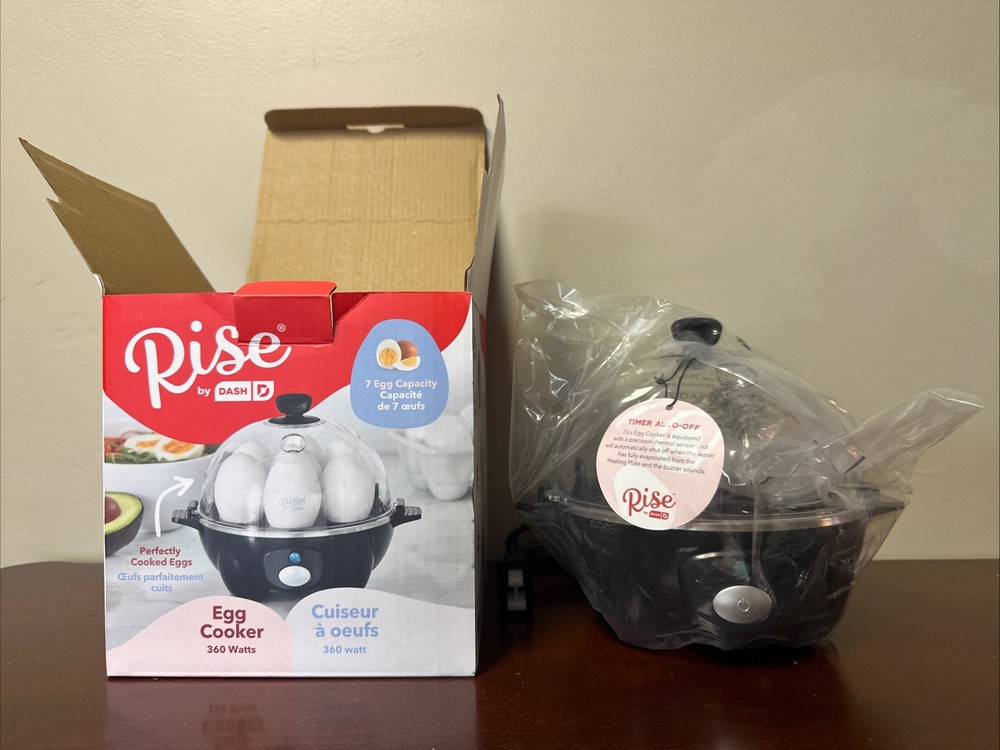 Rise by DASH Rapid Egg Cooker: 7 Egg Capacity Black New Open Box
