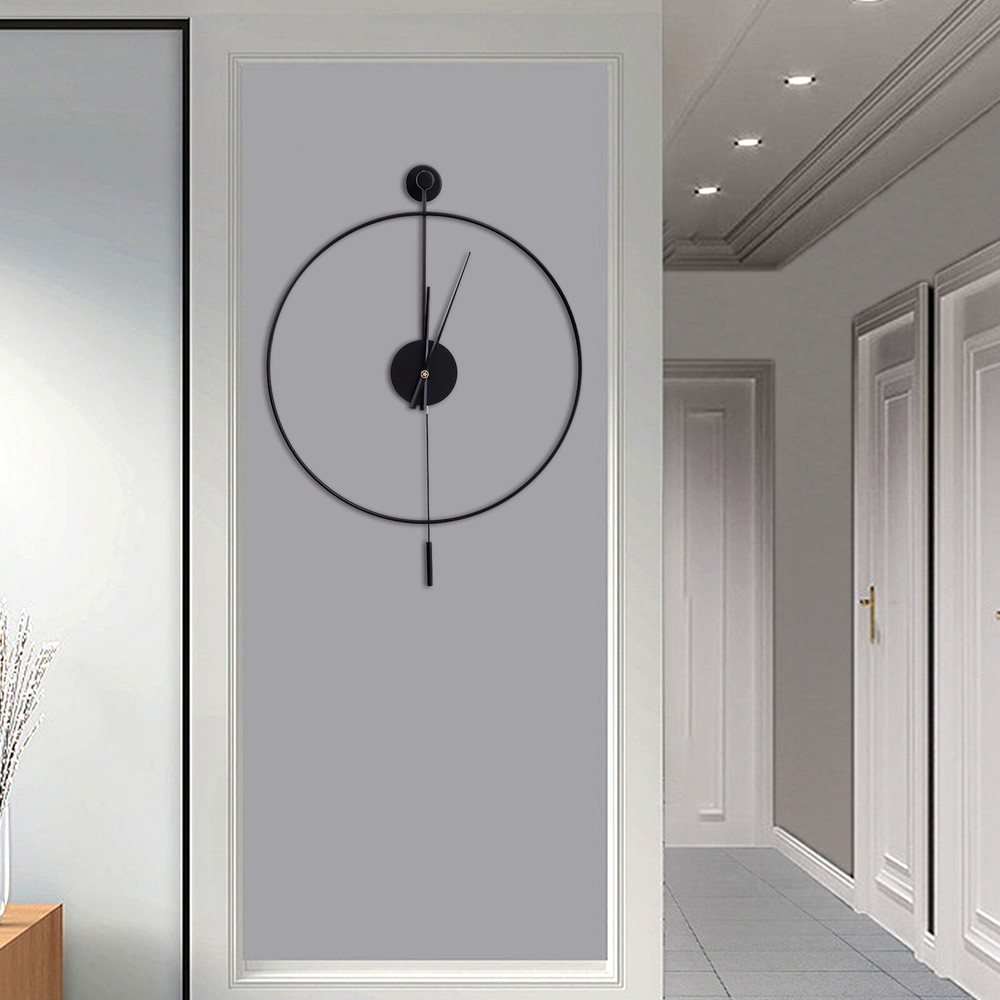 Modern Round Wall Clock Unique Design Silent Quartz Movement For Office, Study