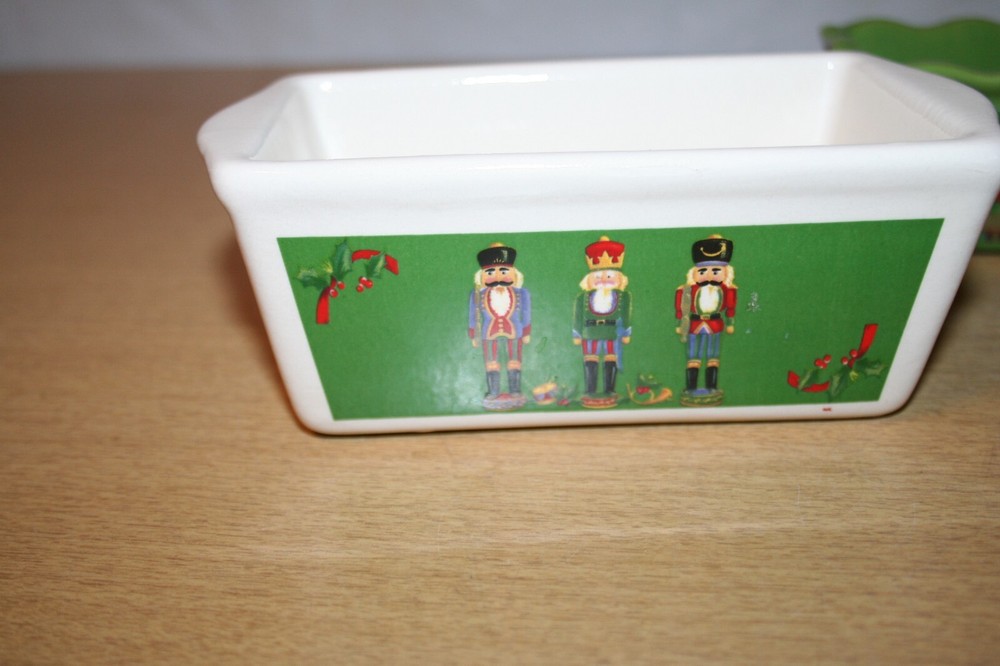 3 Nantucket Christmas-Themed Ceramic Mini Loaf Pans