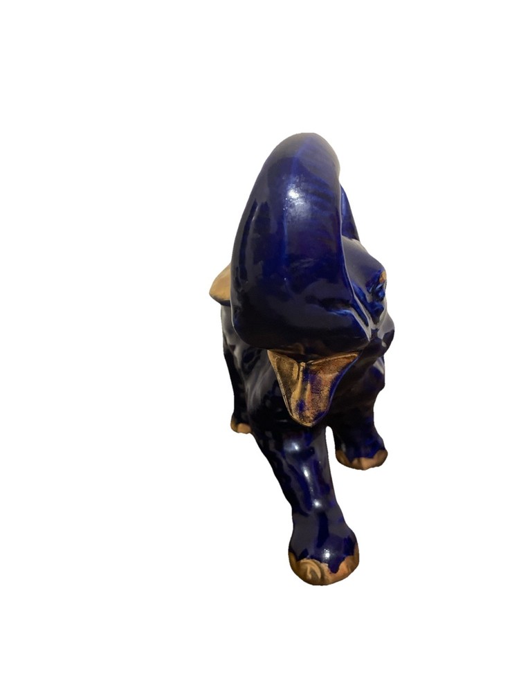 MCM Elephant Planter Cobalt Blue Gold