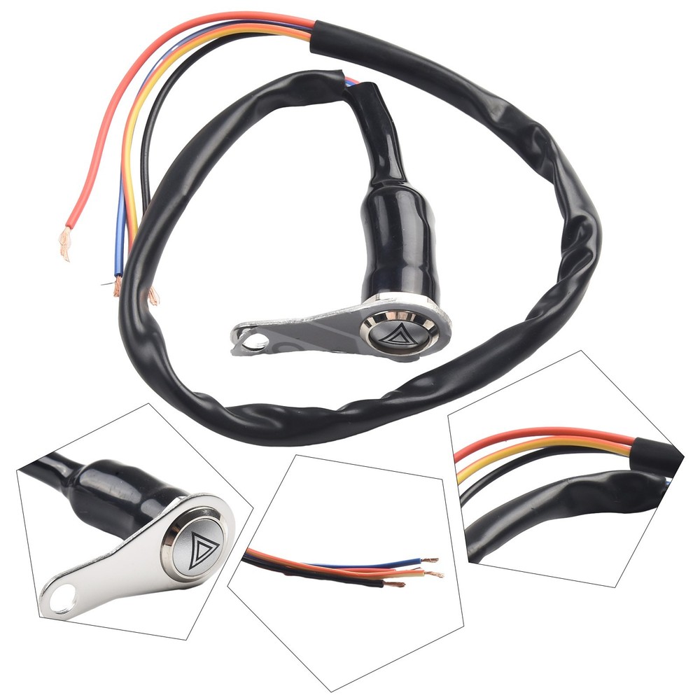 1 Pc Red-LED Motorcycle Switch ON+OFF Handlebar Mount Push Button 12V Work Light