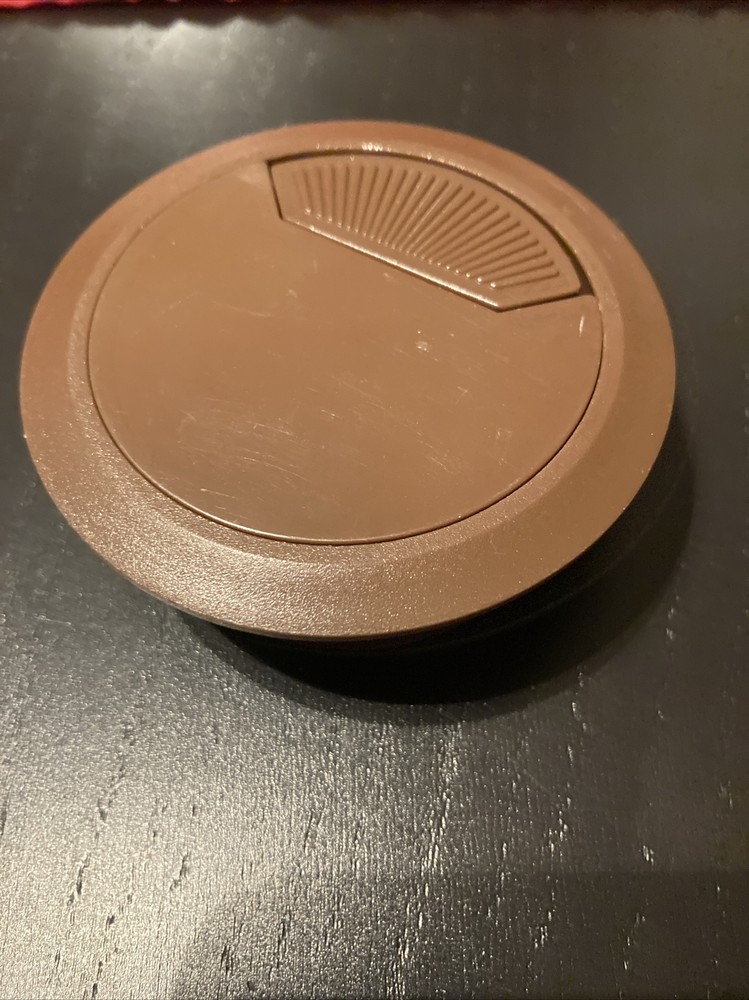 Computer TABLE DESK PLASTIC ROUND CIRCLE GROMMET, BROWN 2 1/4"