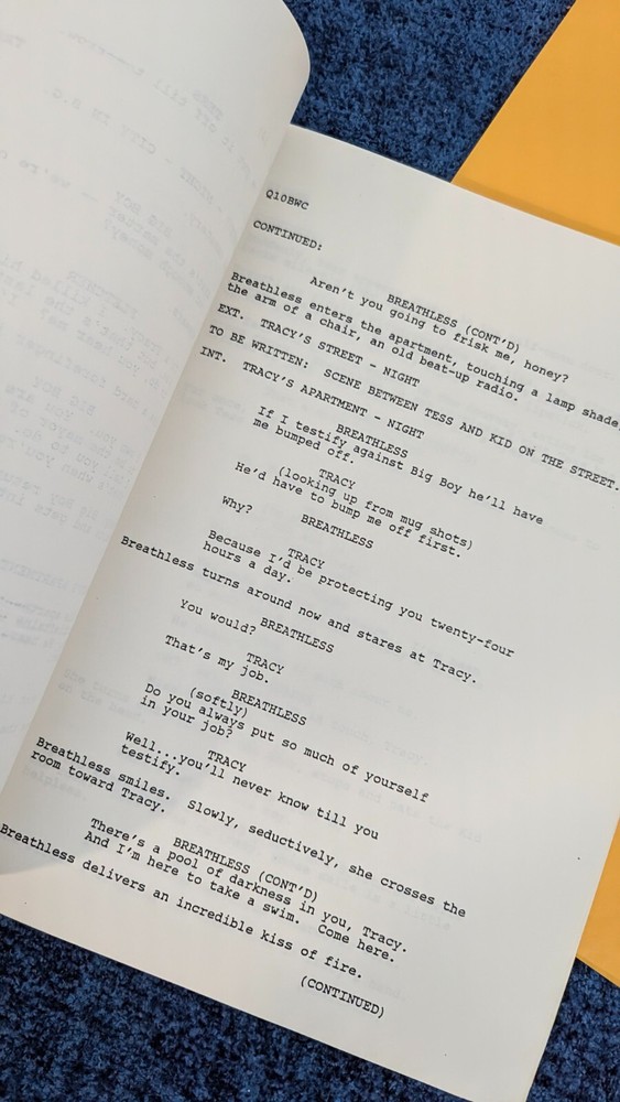 MADONNA DICK TRACY SCRIPT MOVIE 1/23/1989