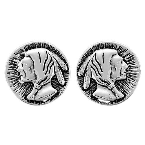 Sterling Silver Southwestern Chief Stud Earrings
