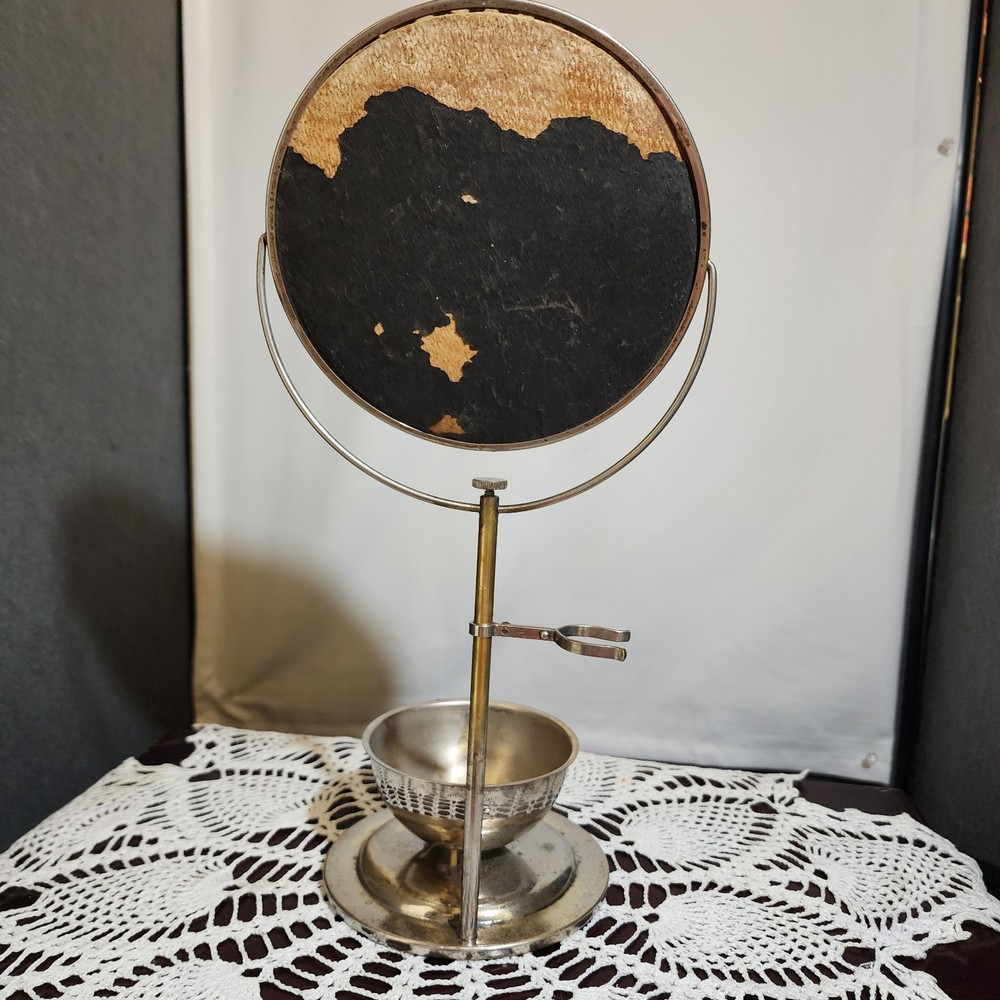 Vintage Shaving Stand Beveled Mirror