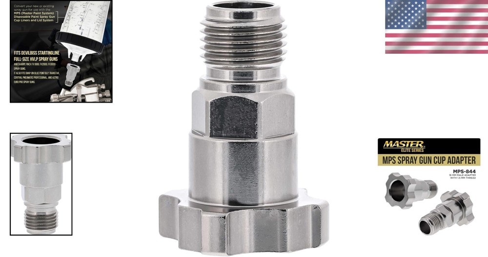 Universal MPS Spray Gun Cup Adapter 844 - Optimizes Devilbiss & Sharpe Models
