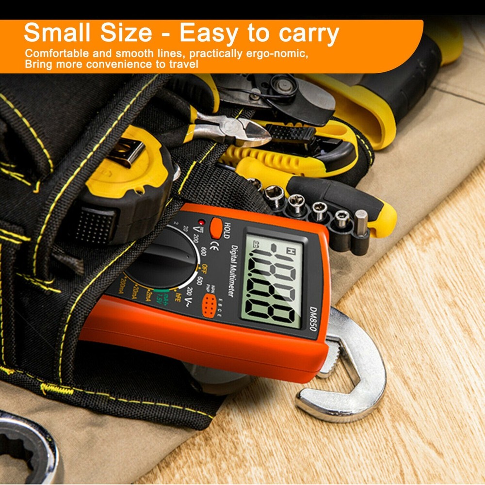 LCD Digital Multimeter AC DC Voltmeter Ammeter Ohmmeter Volt Tester Meter Leads