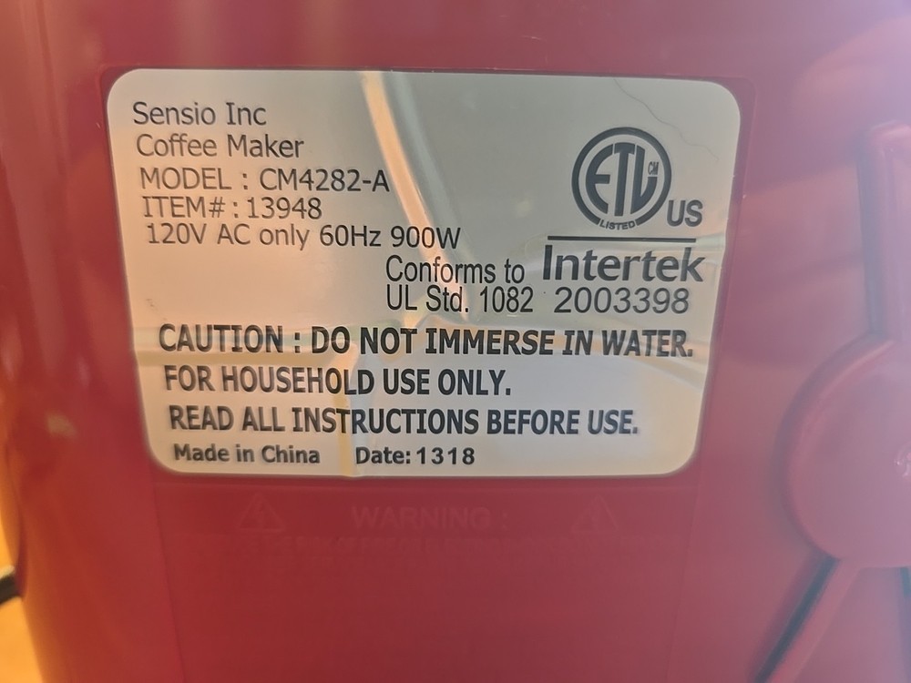 Rare BELLA Linea Collection 12-Cup Programmable Coffee Maker (Red)