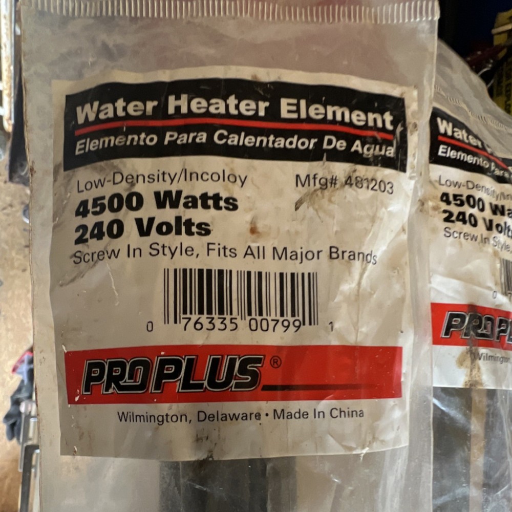 PROPLUS Water Heater Element 4500W 240V Screw-In Silver Universal 481203