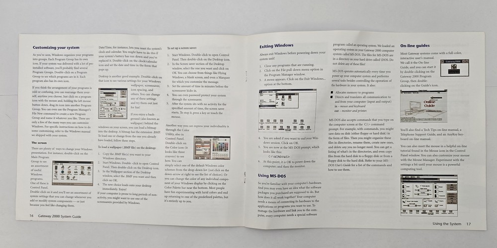Gateway 2000 Computer System User's Guide Manual Color Instructional Pamphlet