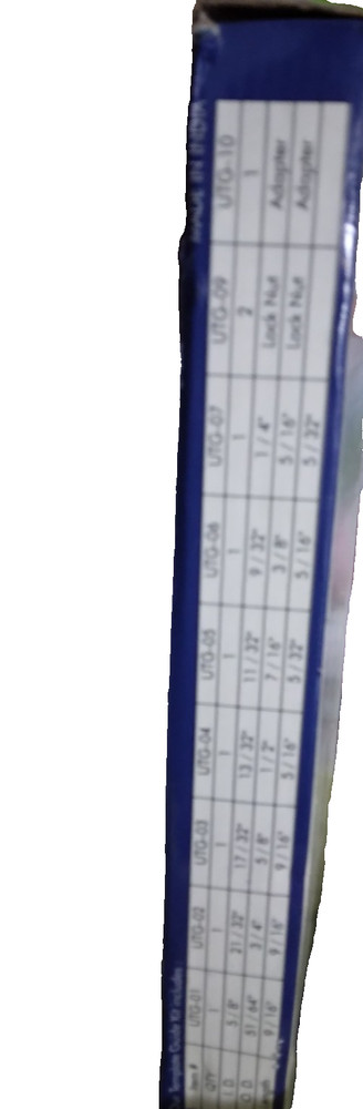 Template Guide Kit Set 1 Adapter, 2 Lock Nuts, 7 Different Template Guides