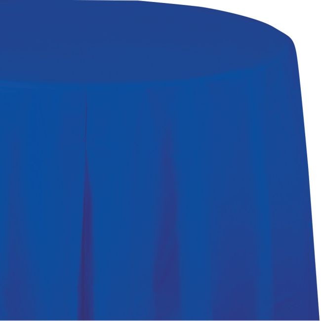 Cobalt Blue Plastic Round Tablecloth 82" Blue Tableware Decorations Supplies