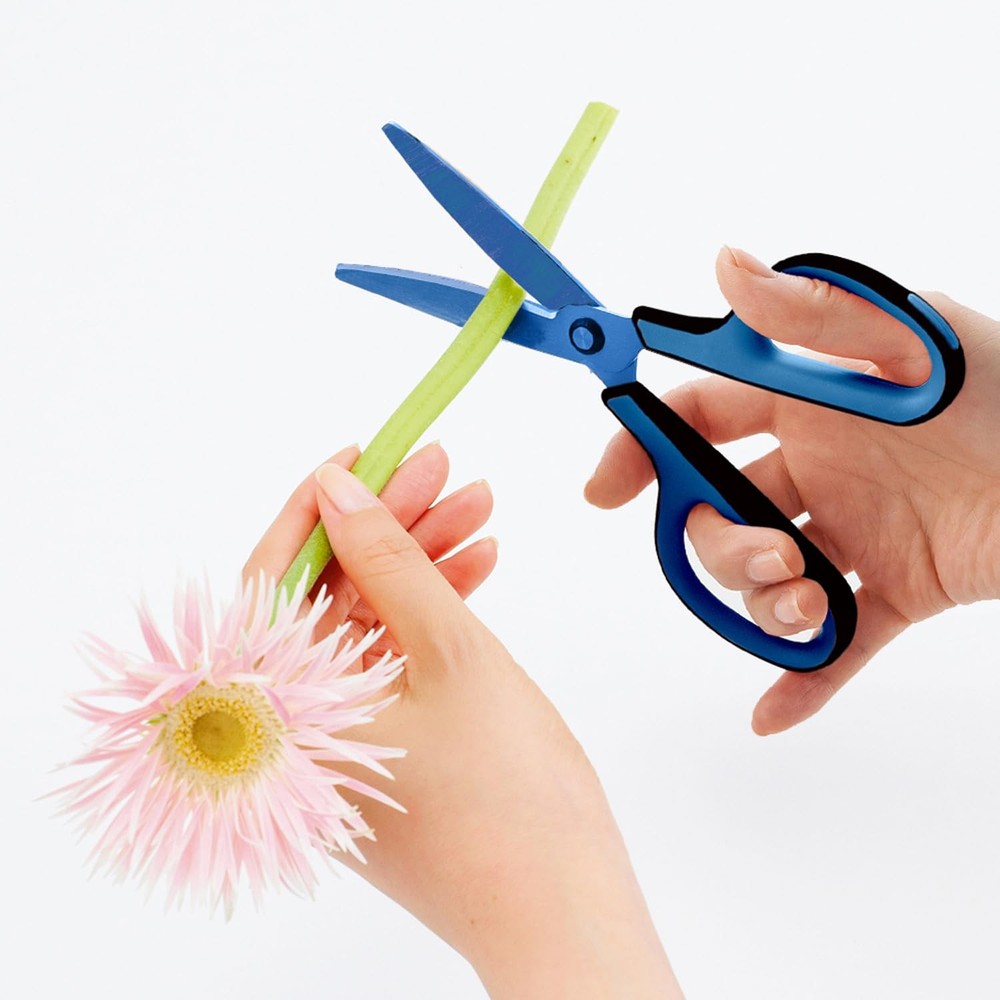 Plus Fit Cut Curve Titanium Scissors Blue