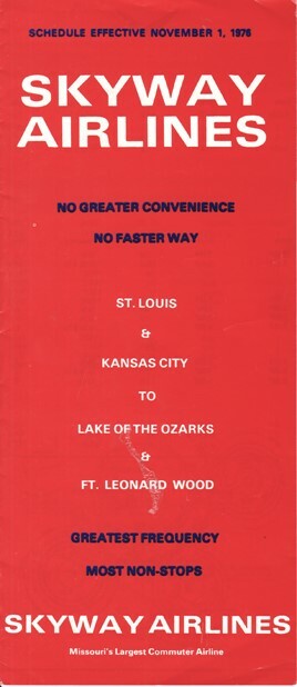 Skyway Airlines timetable 1976/11/01