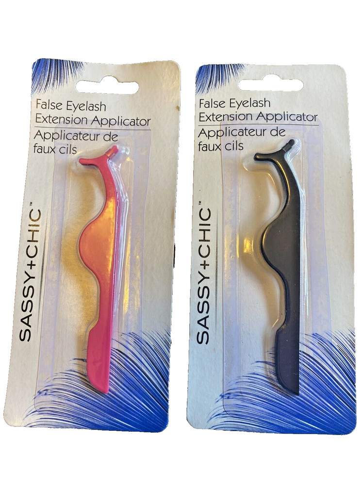 Two False Eyelash Extensions Applicator - Pink & Black Set New  Sassy+Chic