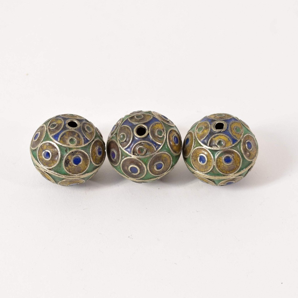 3 Metal Berber Beads Morocco