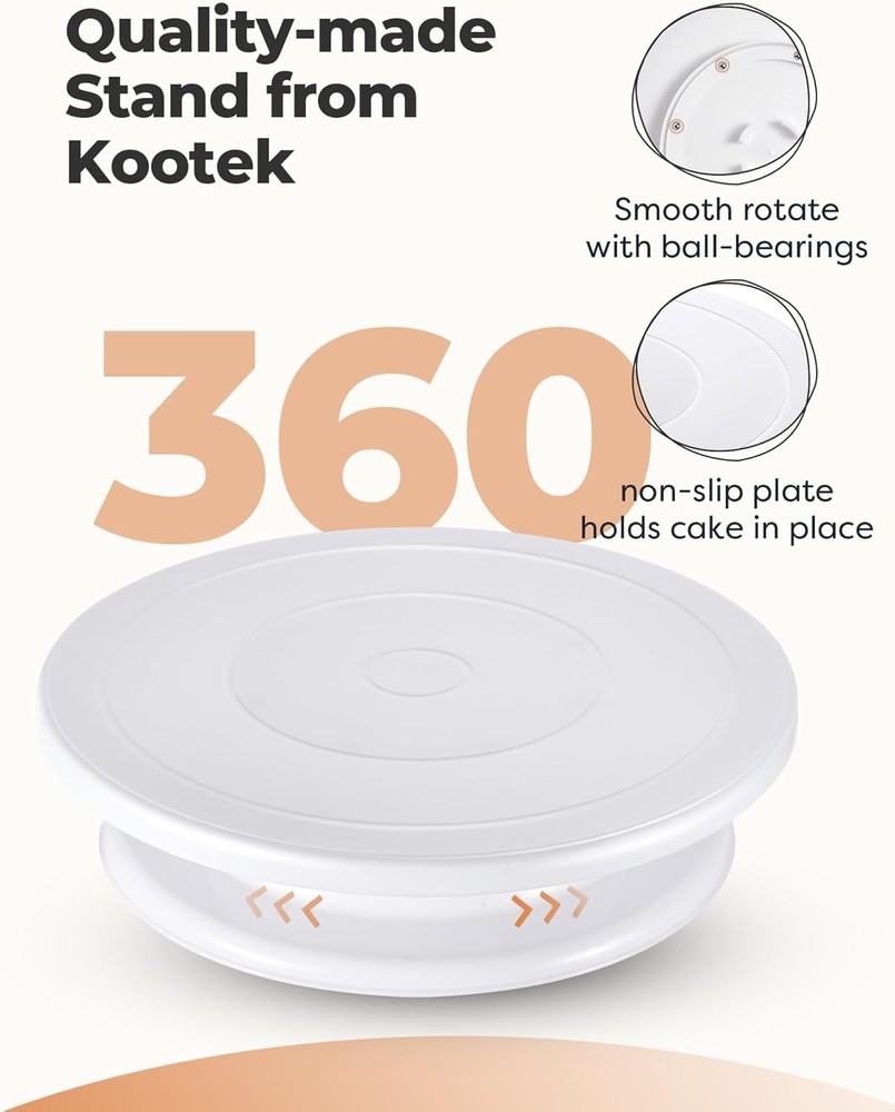 Lightweight 11-Inch Cake Turntable - Smooth Rotating Display Stand for Cakes
