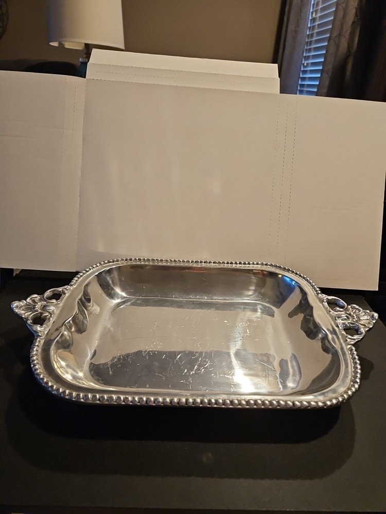Vintage Silver Serving Tray 19" X 11.5 "