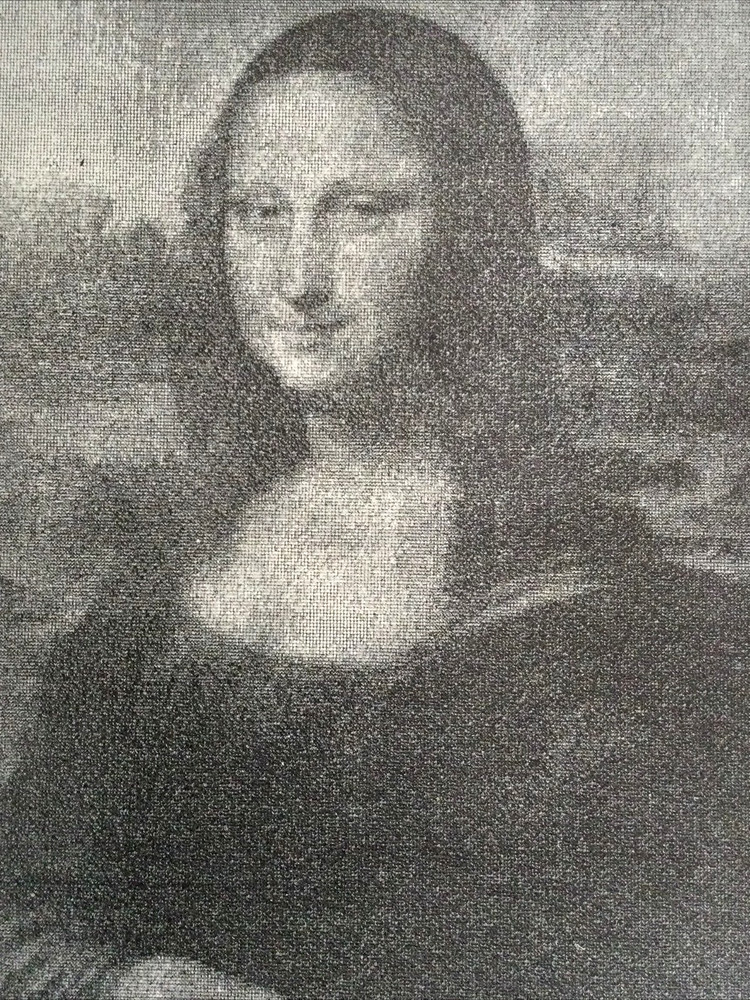 VTG CalComp Plotter Print Computer Generated Artwork "The Mona Lisa" 11"X8.5"