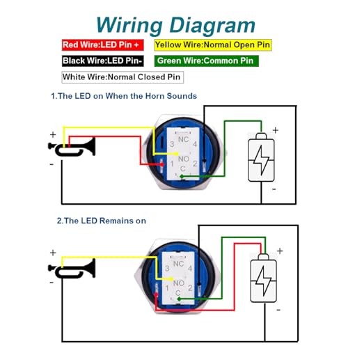 Horn Button, Momentary Push Button Switch, Horn Switch for Car Black