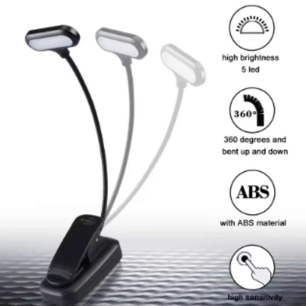 Mini portable LED book light eye protection reading light flexible adjustable