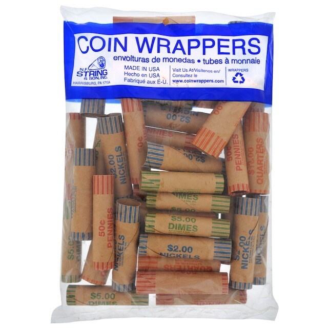 Assorted Pre-Formed Coin Wrappers 36 Pieces