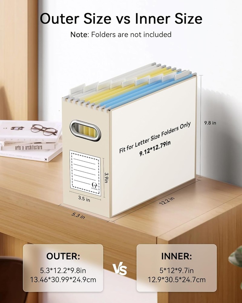 Cardboard File Organizer Box Hanging File Folders Letter Size,File Box Computer