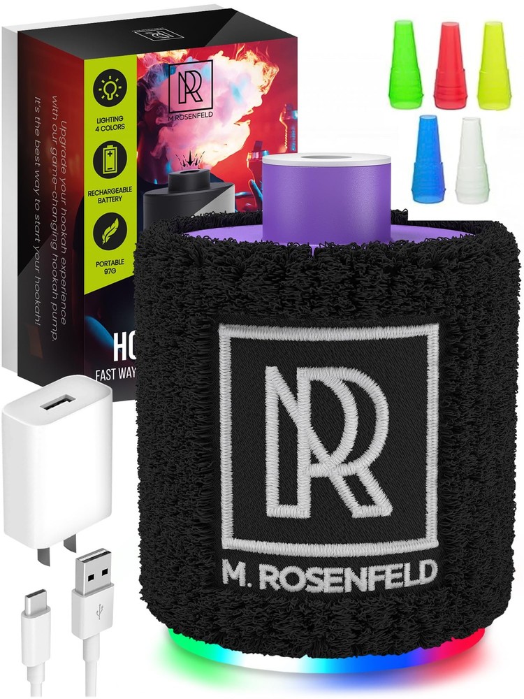 Hookah Starter Pump Purple Rechargeable with LED