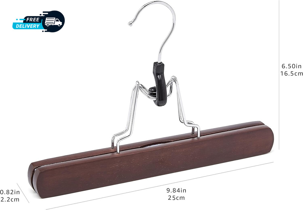 Wooden Pants Hangers - Cherry, 10-Pack