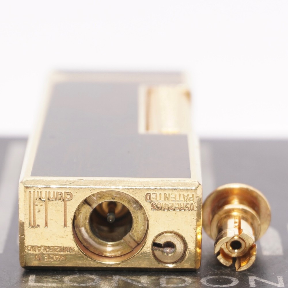 Dunhill Lighter Gold/Brown Lacquer_Ultrasonically Cleaned_WORKING