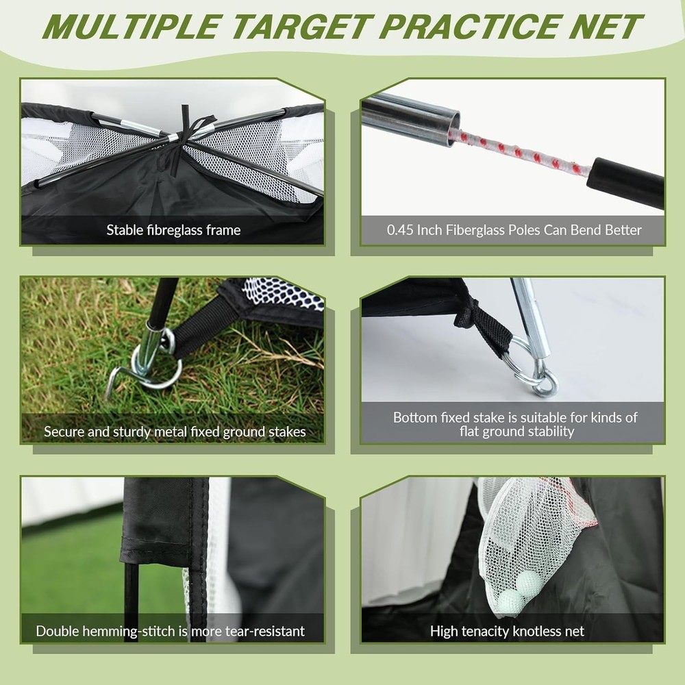 Golf Net, 10x7FT Golf PracticeNet with Swing Mat, Golf Hitting Net for Backya...