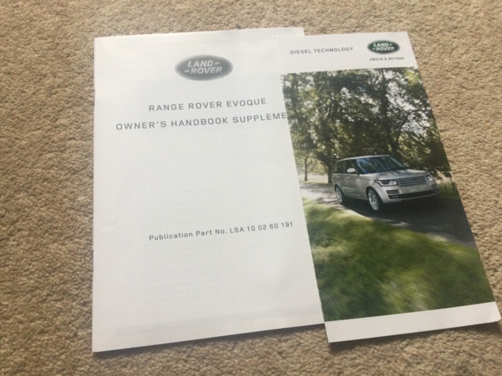 RANGE ROVER EVOQUE (2016 - 2018) OWNERS MANUAL HANDBOOK ALL MODELS