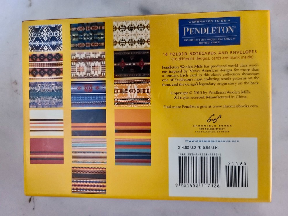 Pendleton 15 Notecards & Envelopes Box Set Geometric Blanket designs