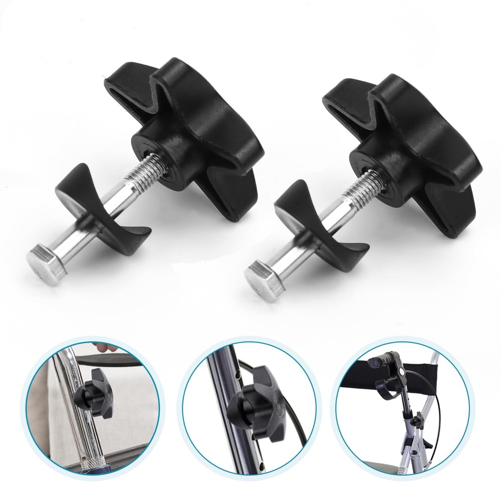 2 Sets Rollator Walker Replacement Knobs, Comfortable Replacement Arm Adjustm...