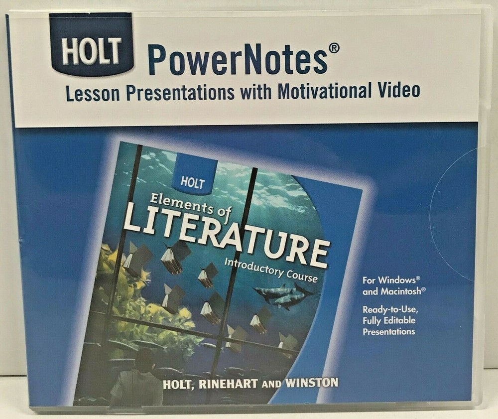 Holt Power Notes Lesson Presentations, Elements of Literature Course DVD-ROM