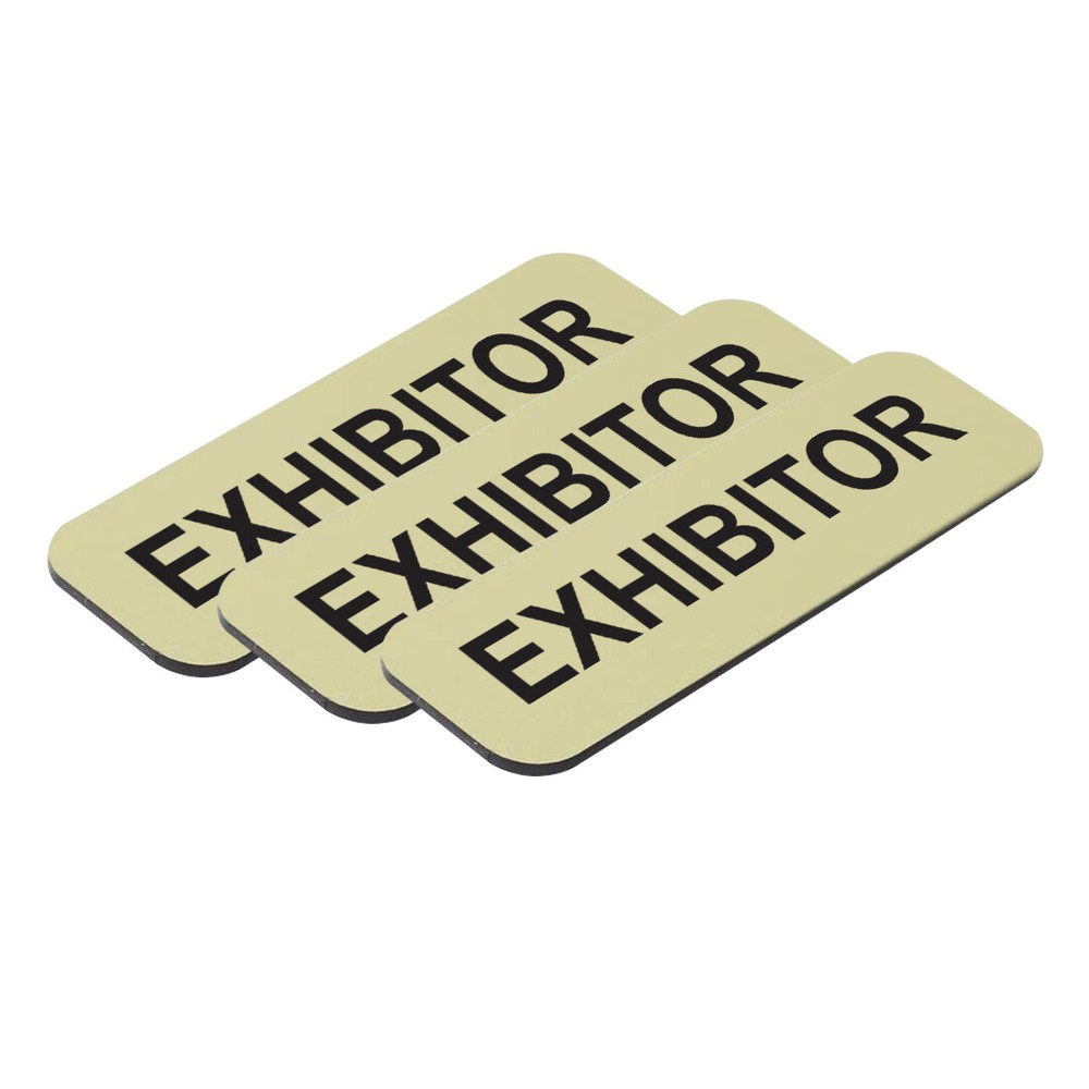 Exhibitor 1 x 3" Name Tag (3 Pack)