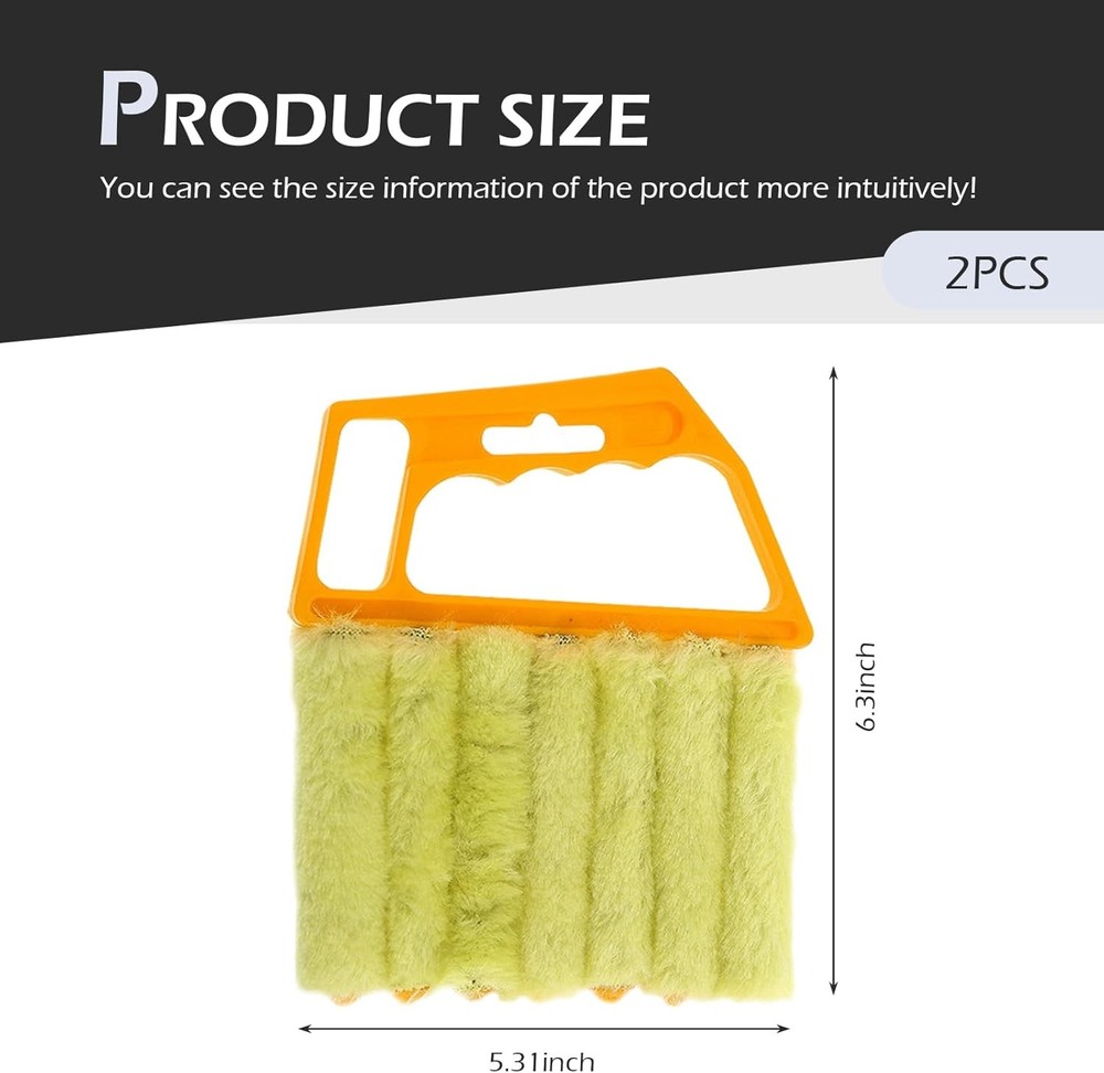 2-Pack Microfiber Handheld Mini Duster Tool for Cleaning Blinds & Dust